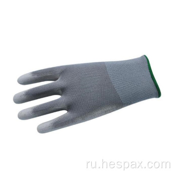 Hespax Cheap -серый Pu Work Gloves бесшовные промышленные